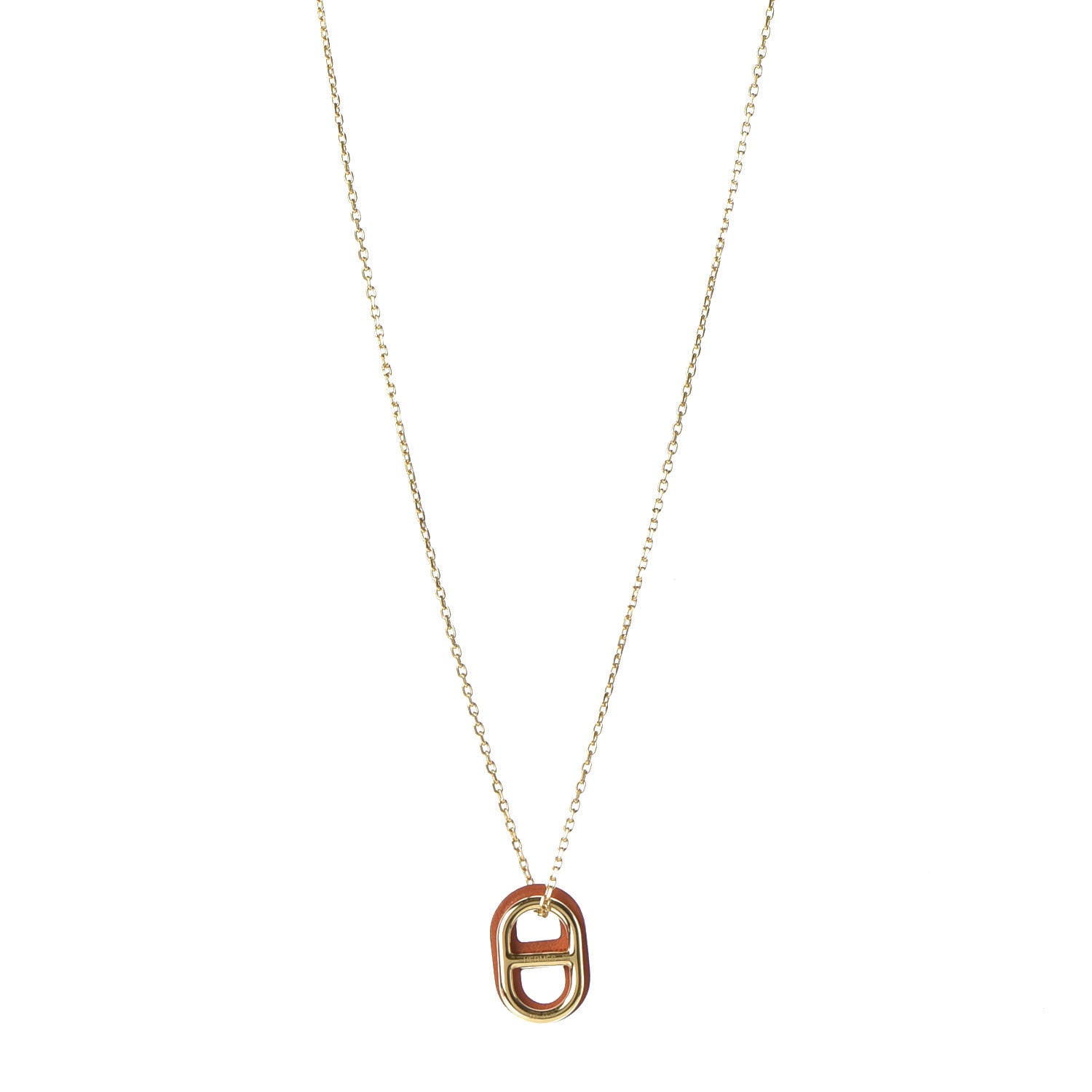 Hermes Swift O'Maillon Pendant Necklace Orange 1 of 6