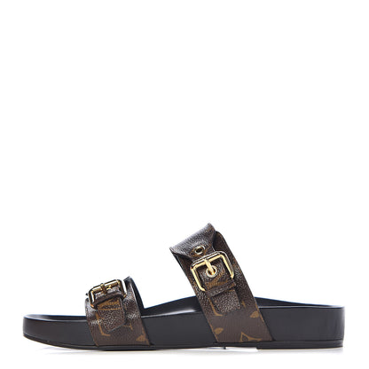 Louis Vuitton Monogram Bom Dia Mule Sandals 39 Black 1 of 11