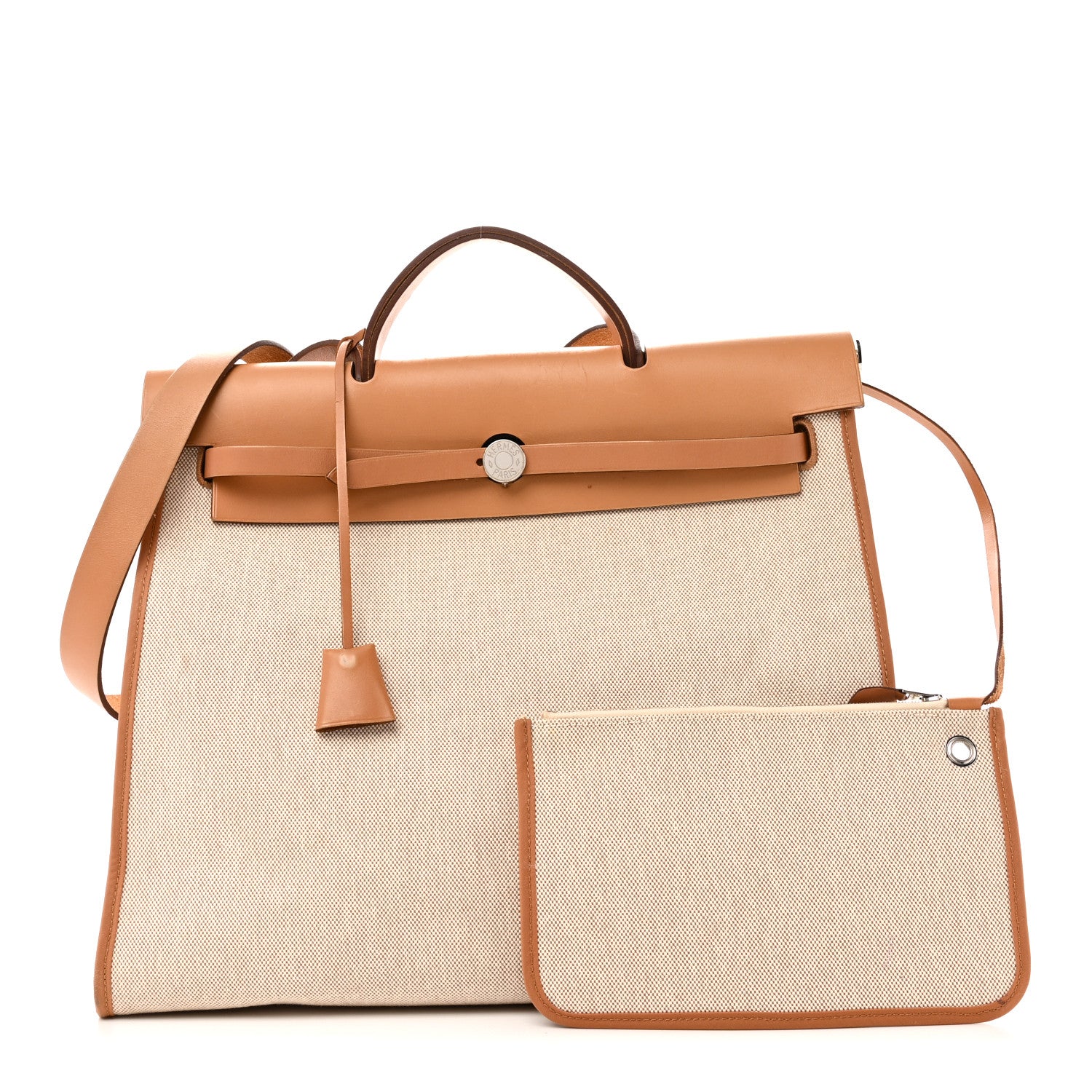 Hermes Toile Vache Hunter Herbag Zip 39 MM Beige Natural 3 of 11