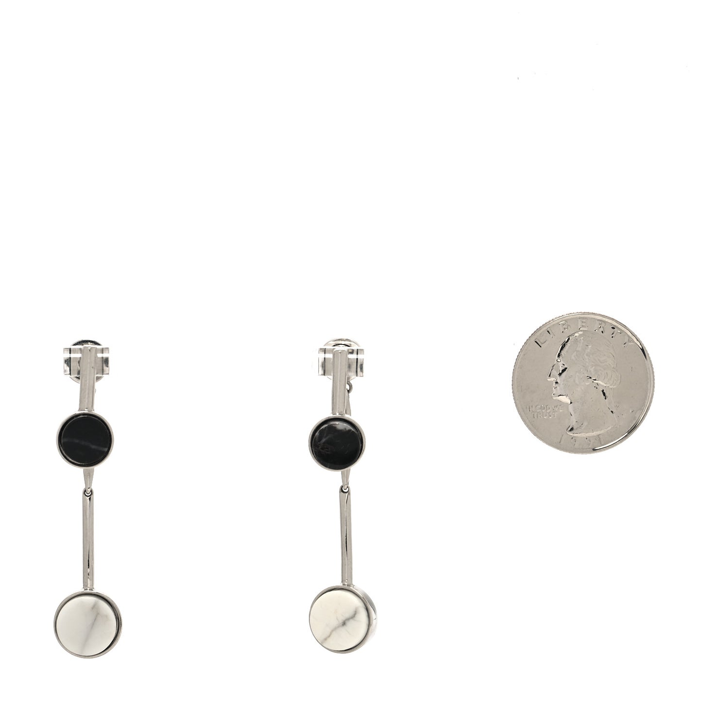 Howlite Marble Drop Earrings White Black