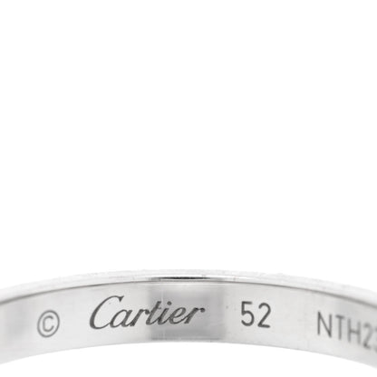 Cartier 18K White Gold Diamond 2.6mm LOVE Paved Band Ring 52 6 4 of 4