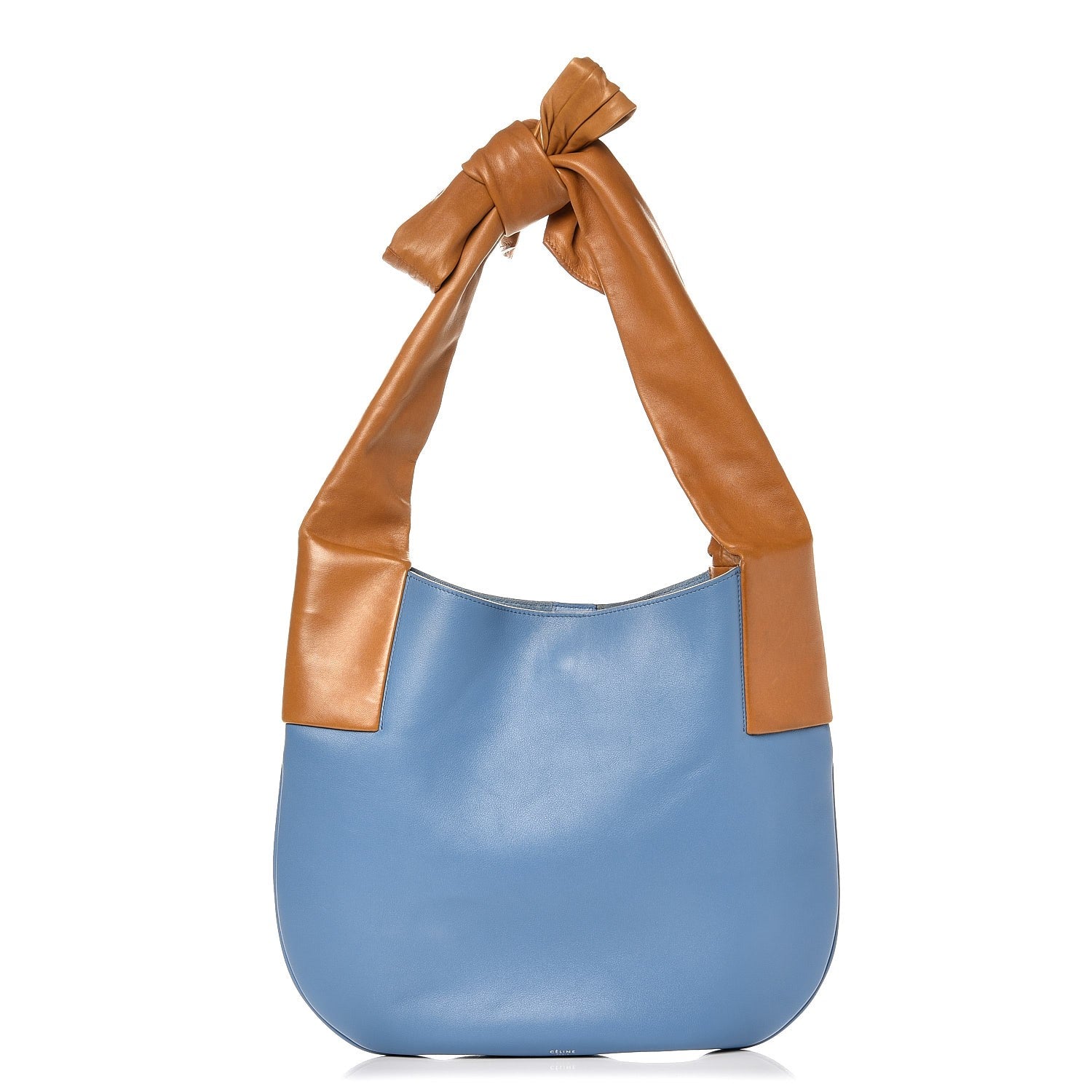 Celine Calfskin Large Ribbon Shoulder Bag Blue 1 of 9