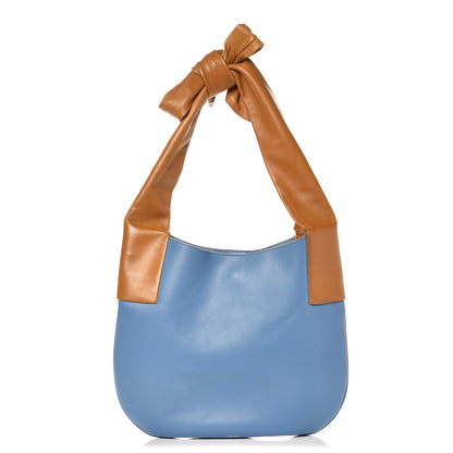 Celine Calfskin Large Ribbon Shoulder Bag Blue 1 of 9