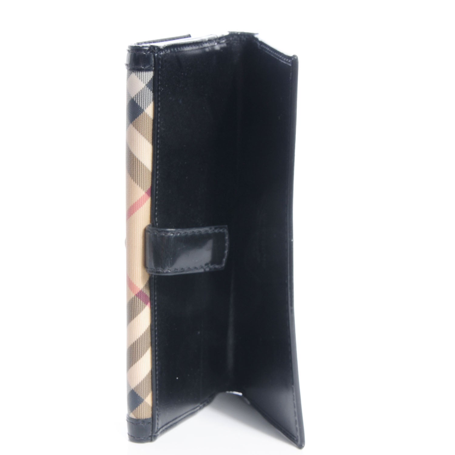 Burberry Patent Nova Check Tri-Fold Wallet Black 8 of 9