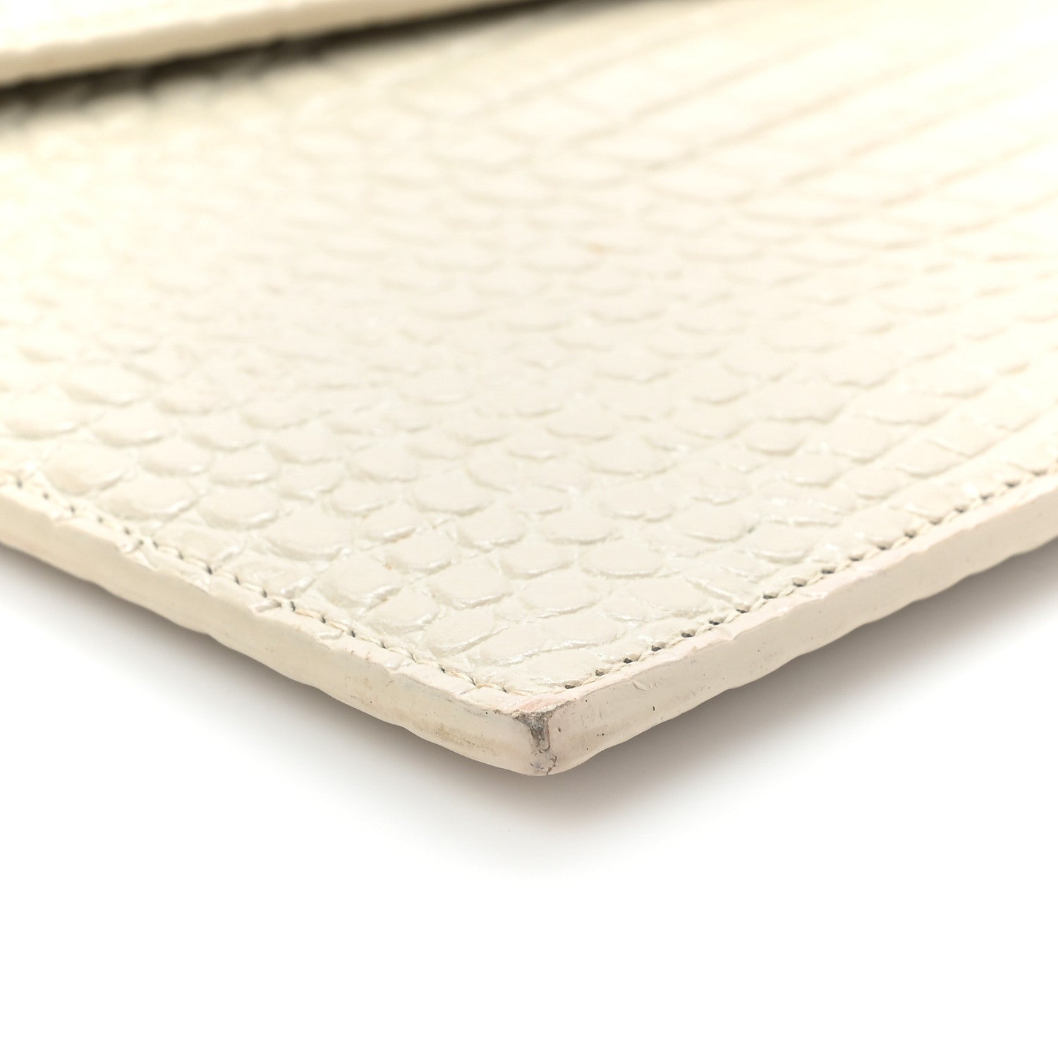 Saint Laurent Calfskin Crocodile Embossed Uptown Monogram Clutch Porcellana 10 of 14