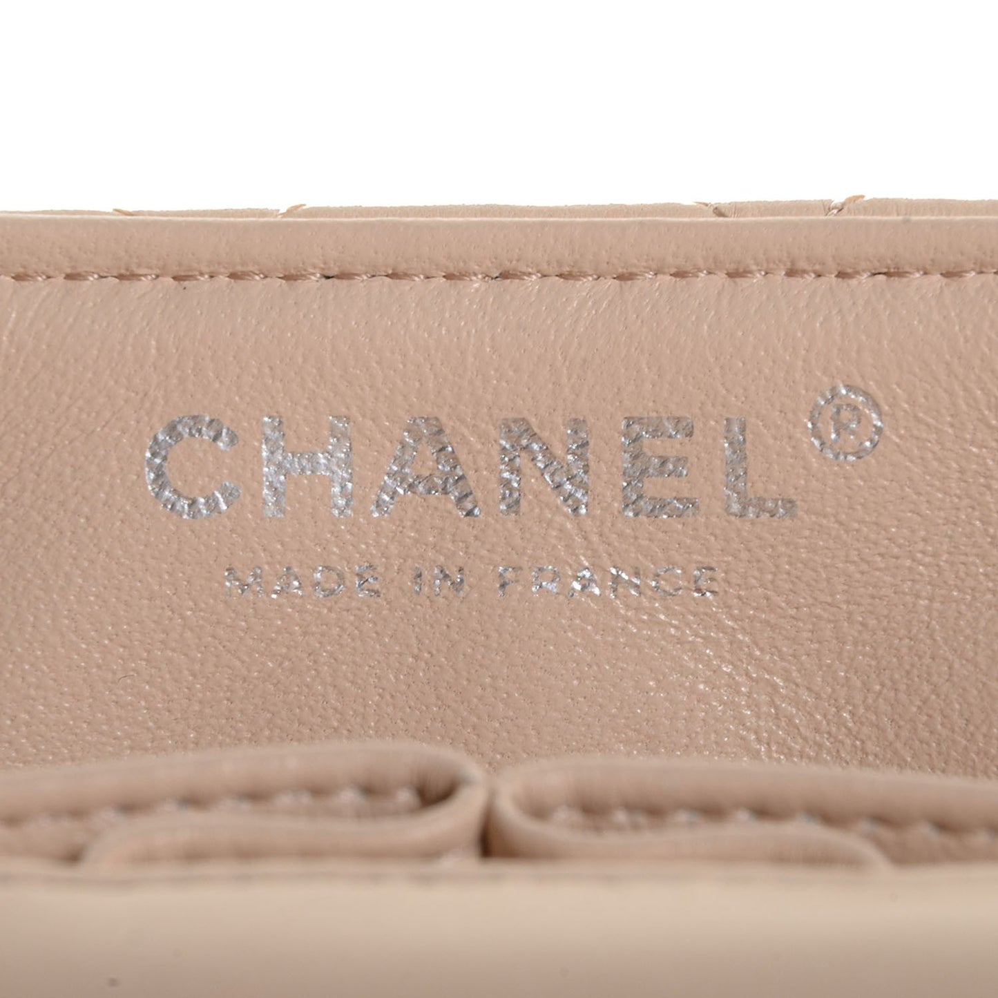 Lambskin Quilted East West Flap Beige Clair