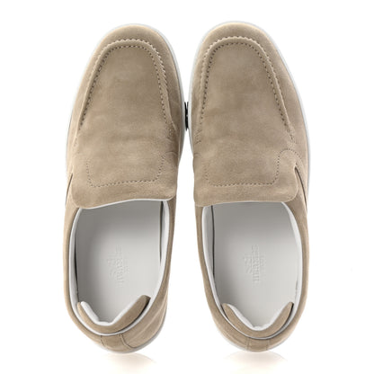 Hermes Suede Goatskin Kiddy Slip On Sneakers 38.5 Beige Esquisse 2 of 10