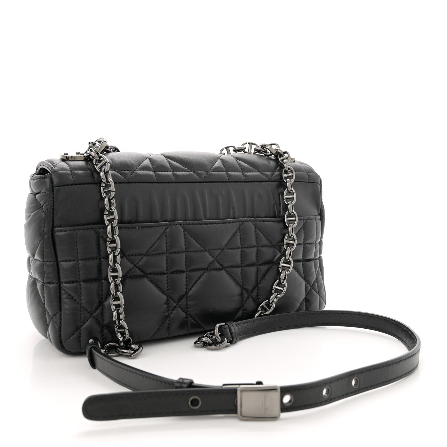 Christian Dior Calfskin Macrocannage Medium Caro Bag Black 3 of 14