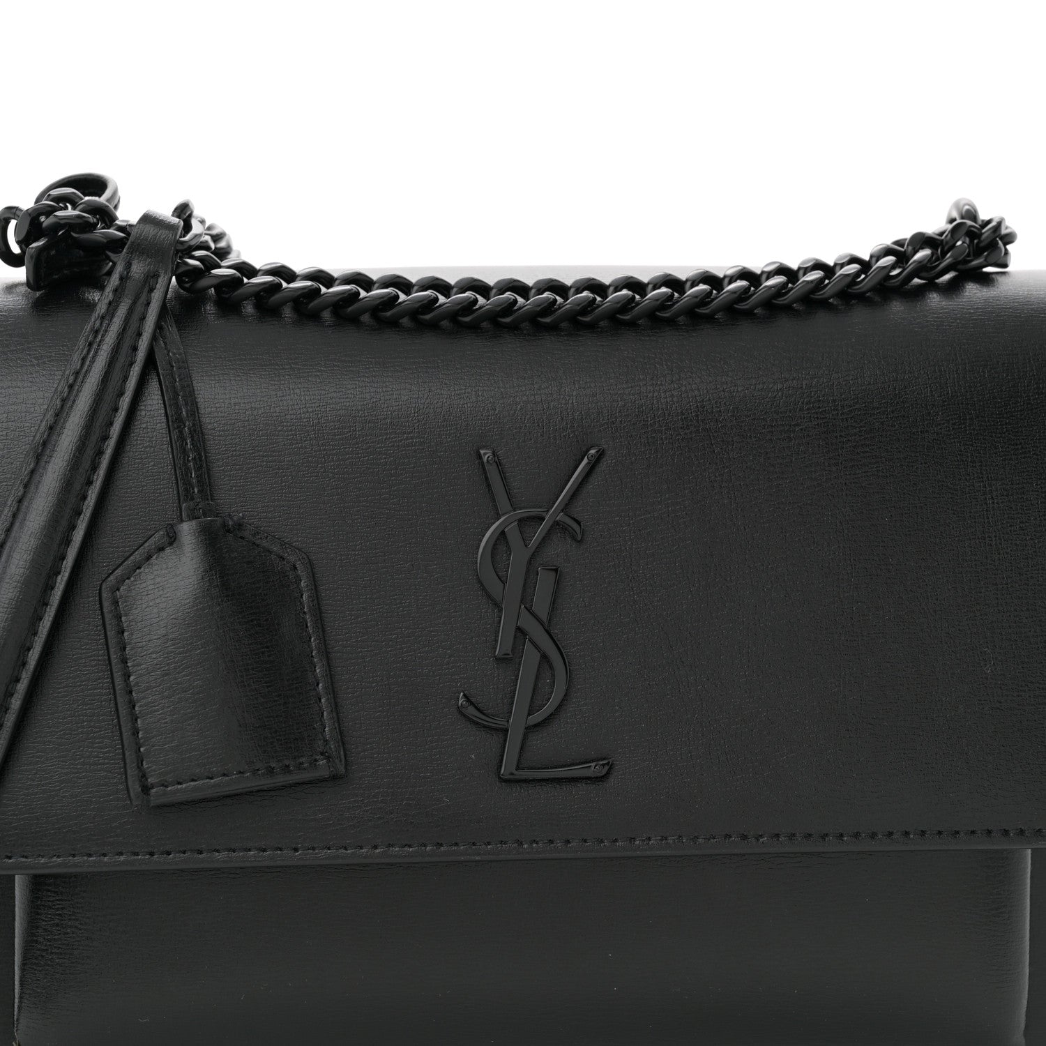 Saint Laurent Calfskin Medium Monogram Monochrome Sunset Black 10 of 15