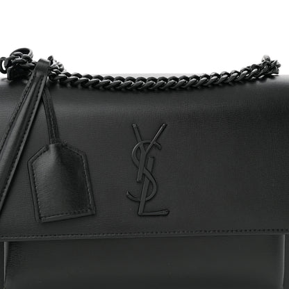 Saint Laurent Calfskin Medium Monogram Monochrome Sunset Black 10 of 15