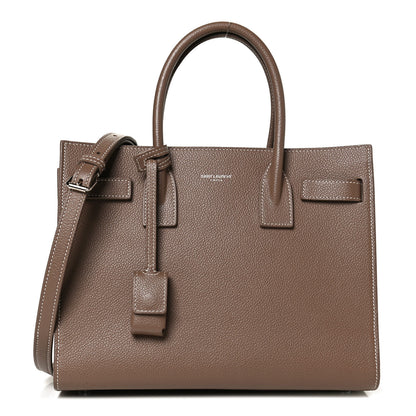 Saint Laurent Grained Calfskin Topstich Baby Sac De Jour Taupe 1 of 11