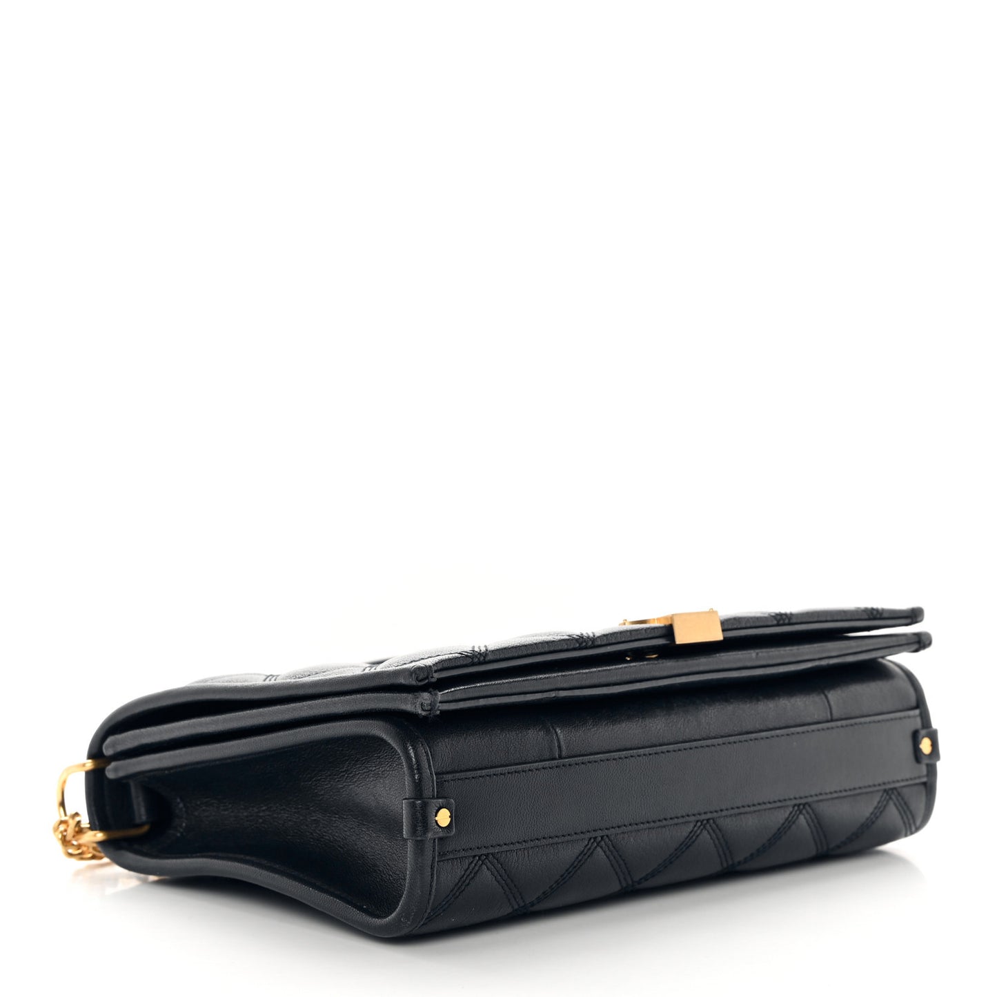 Lambskin Quilted Mini Becky Chain Bag Navy