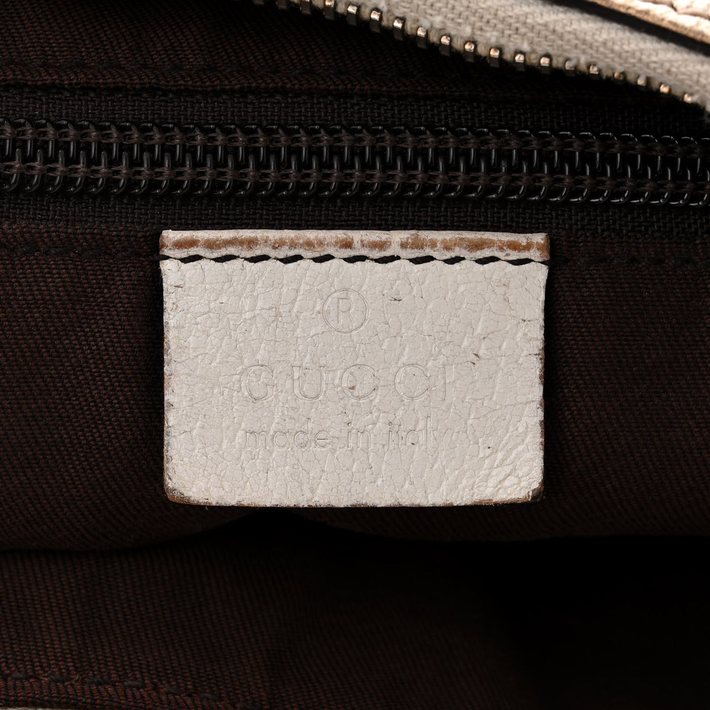 Monogram Web Medium Half Moon Hobo White