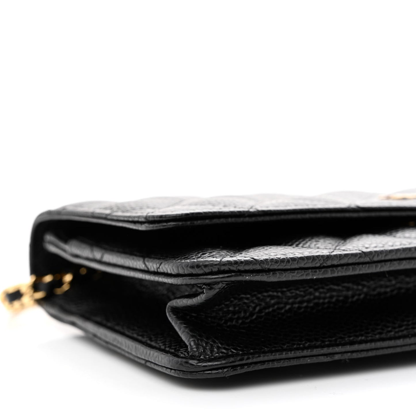 Caviar Quilted Wallet on Chain WOC Black