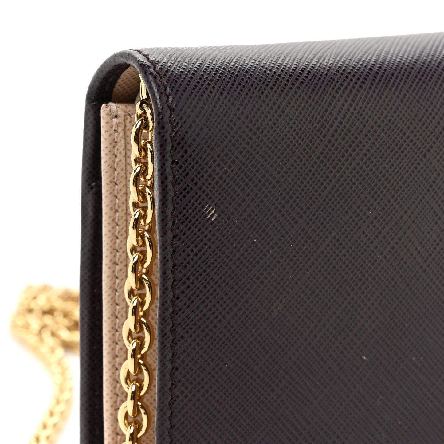 Calfskin Vara Wallet On Chain Plum