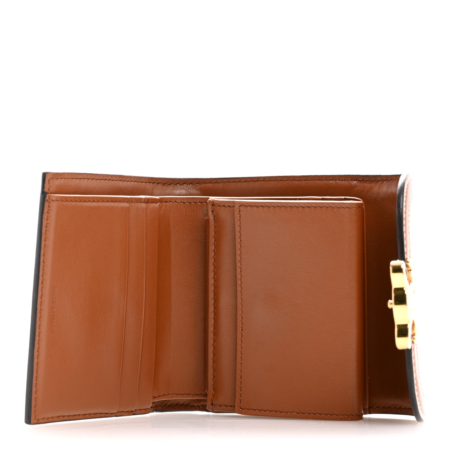 Celine Textile Calfskin Small Triomphe Wallet Natural Tan 5 of 12
