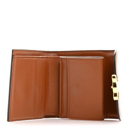 Celine Textile Calfskin Small Triomphe Wallet Natural Tan 5 of 12