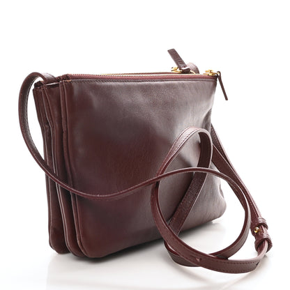 Celine Smooth Lambskin Small Trio Crossbody Bag Burgundy 3 of 9