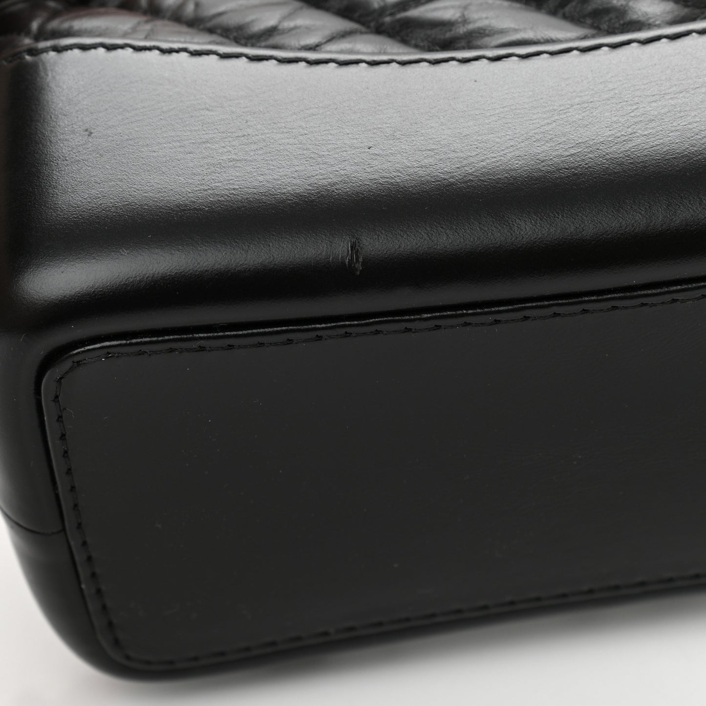 Aged Calfskin Chevron Quilted Small Gabrielle Backpack Black
