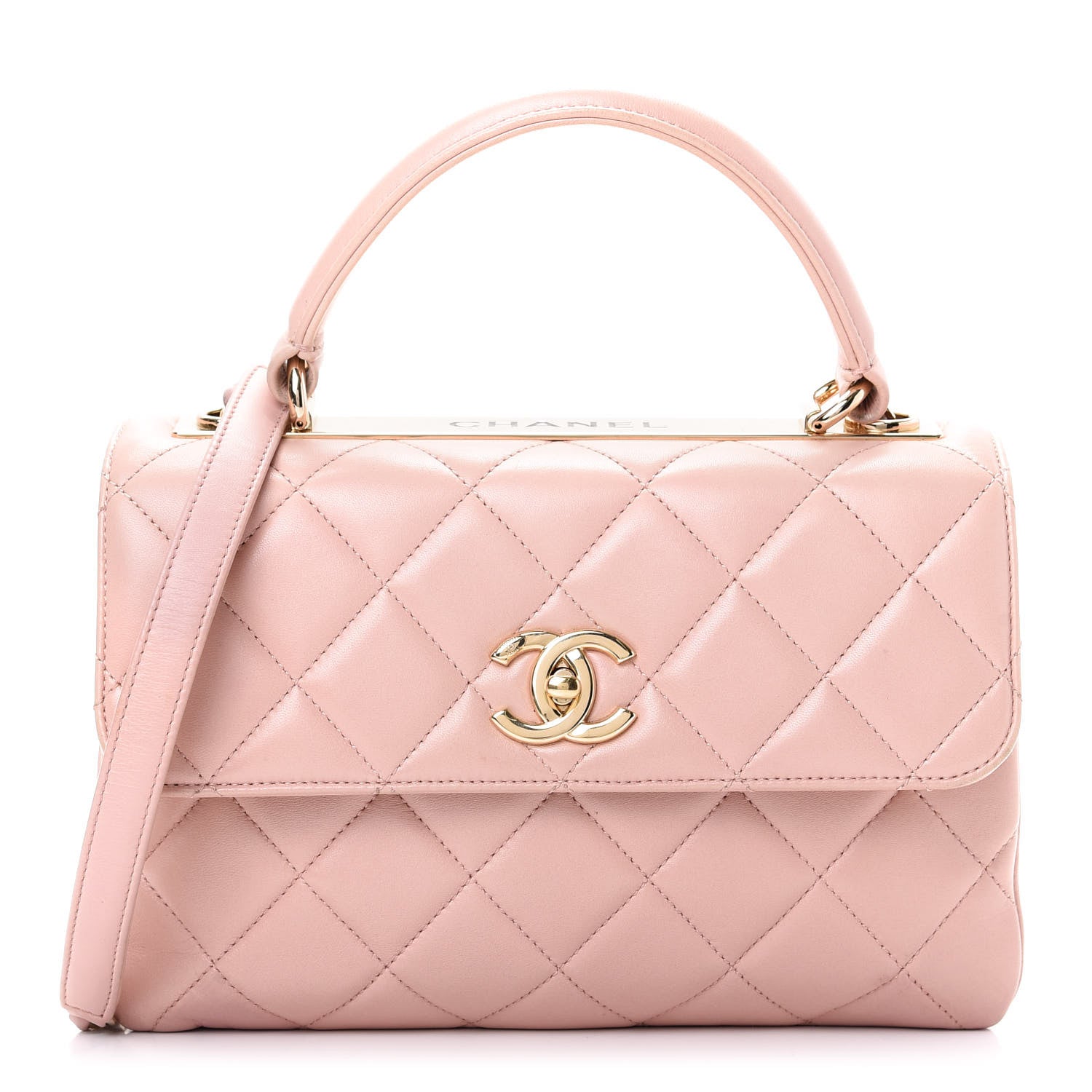 Chanel Lambskin Quilted Small Trendy CC Flap Dual Handle Bag Light Pink 1 of 10