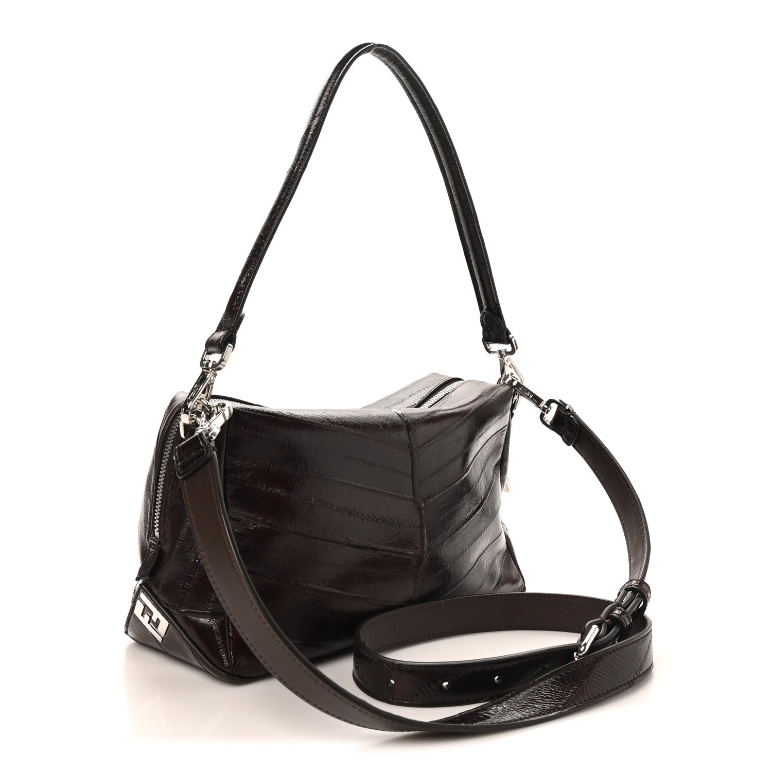 Fendi Eel Lui Medium Shoulder Bag Burgundy 3 of 10