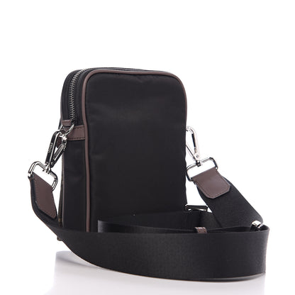 Fendi Nylon Fabric Jacquard Chamois FF 1974 Medium Crossbody Messenger Black Nuvola 2 of 9