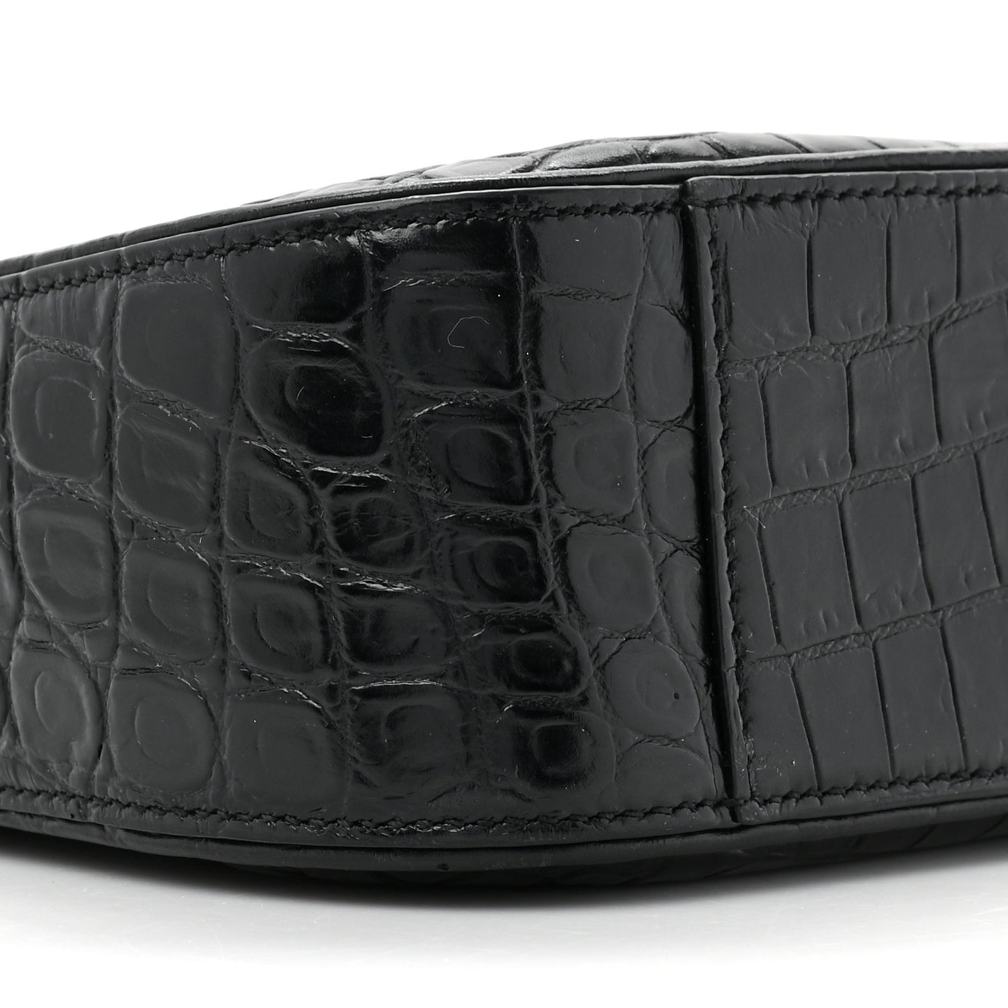 Calfskin Crocodile Embossed LE 5 A 7 Hobo Black