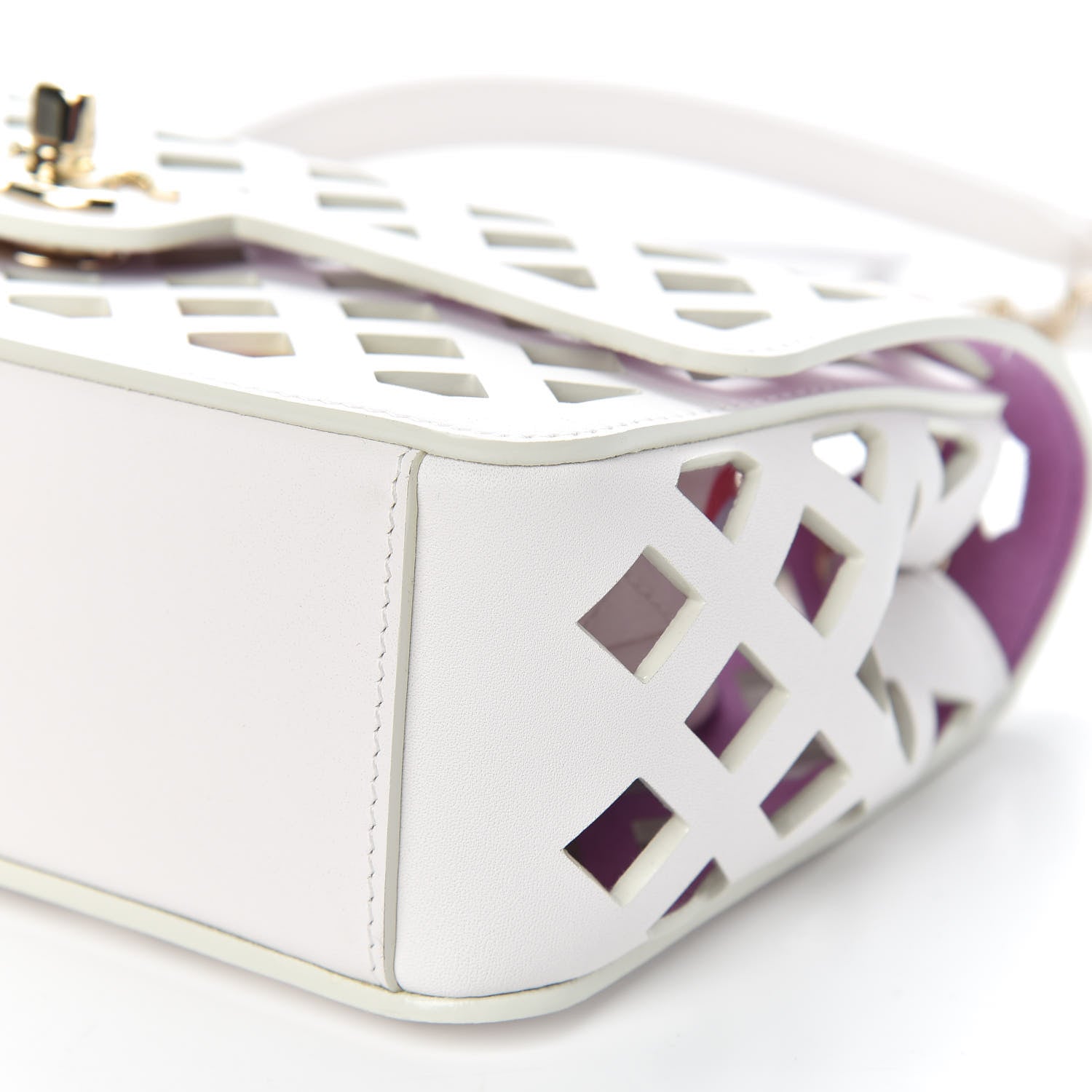 Chanel Lambskin Small Sea Through Flap White Multicolor 11 of 12