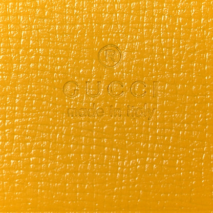 Gucci Azalea Calfskin GG Monogram Bi-Color Debossed Horsebit 1955 Card Case Wallet Dusty Azure Stone Topaz Deep Orange 6 of 10
