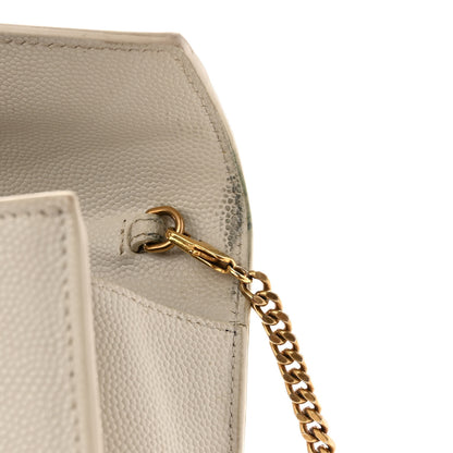 Saint Laurent Grain De Poudre Monogram Cassandra Chain Wallet Crema Soft 10 of 11