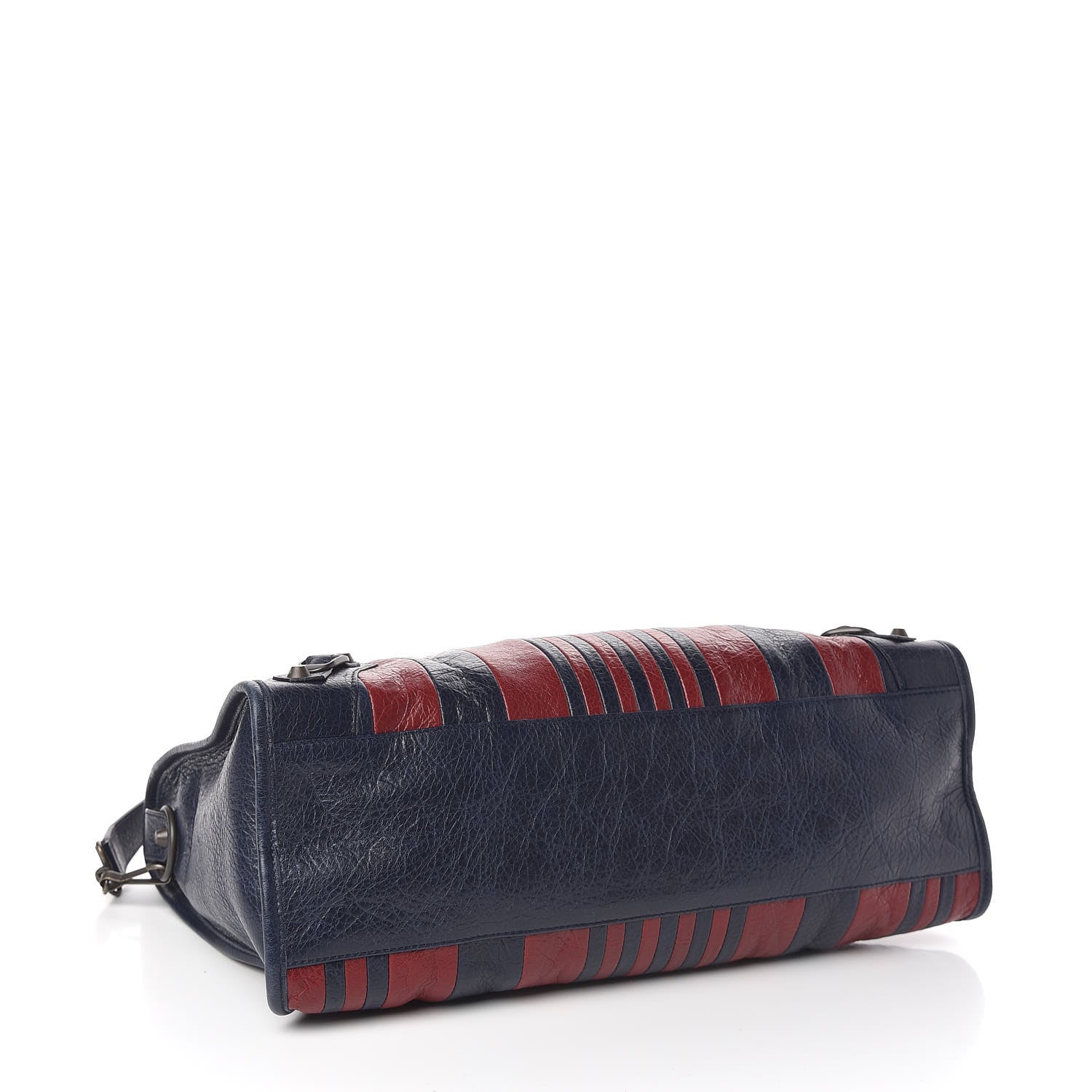 Balenciaga Cuir Arena Striped Classic Hardware City Bleu Nuit Rouge 4 of 10