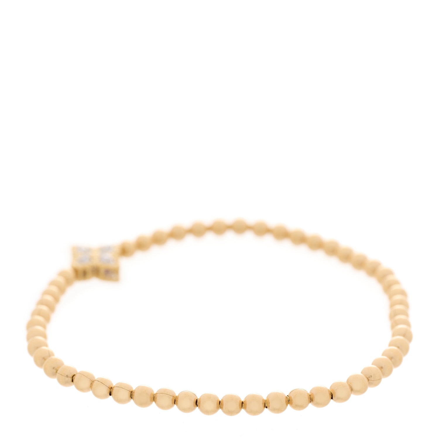 Roberto Coin 18K Yellow Gold Diamond Small Diamond Accent Flower Stretch Bracelet 2 of 3