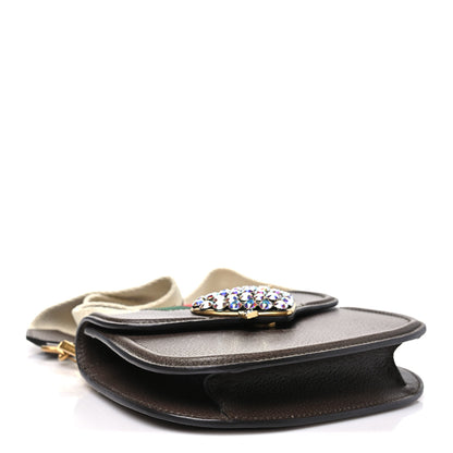 Gucci Textured Calfskin Web Crystal Heart Stripe Small Totem Shoulder Bag New Acero 4 of 11