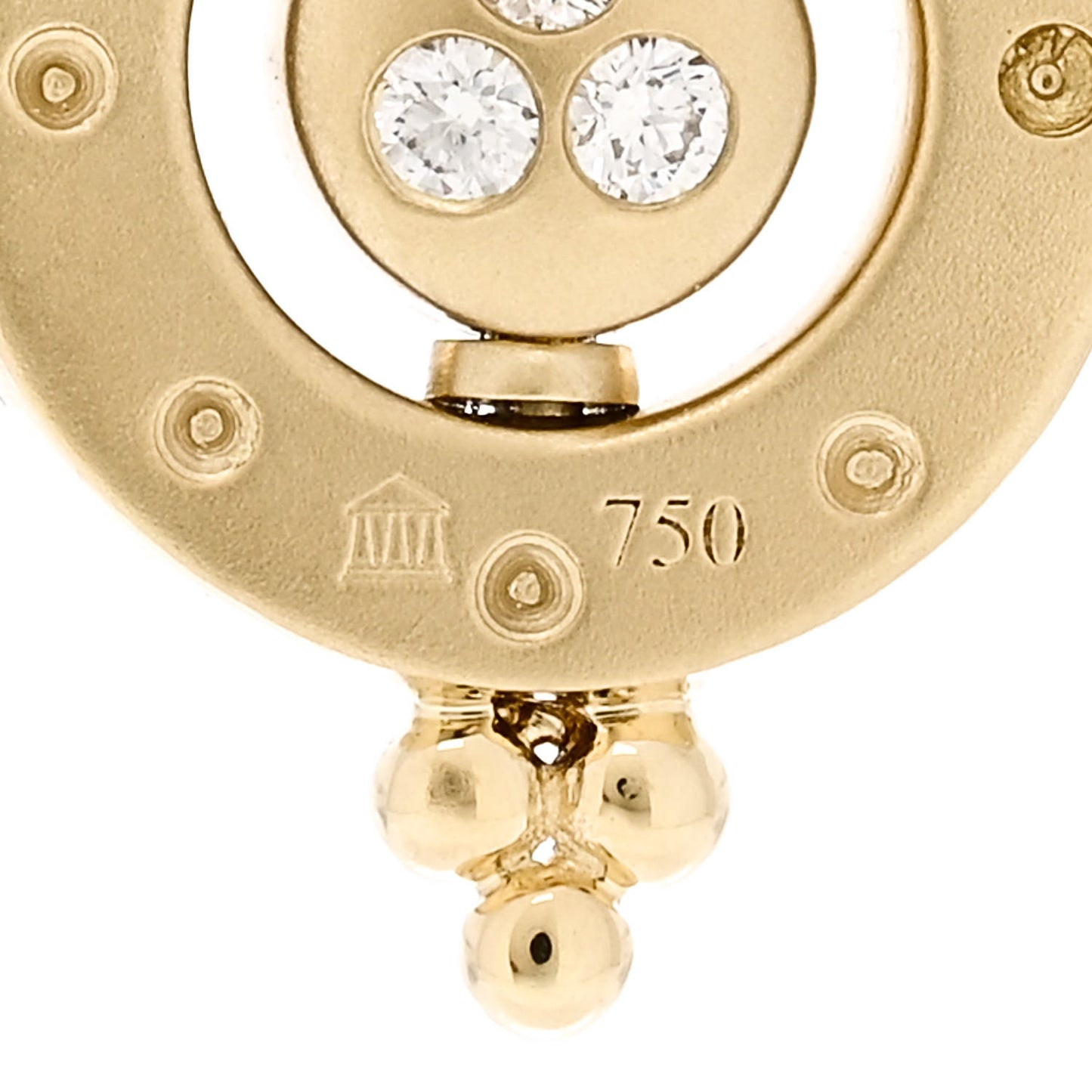 18K Yellow Gold Diamond Blue Moonstone Mini Celestial Orbit Pendant