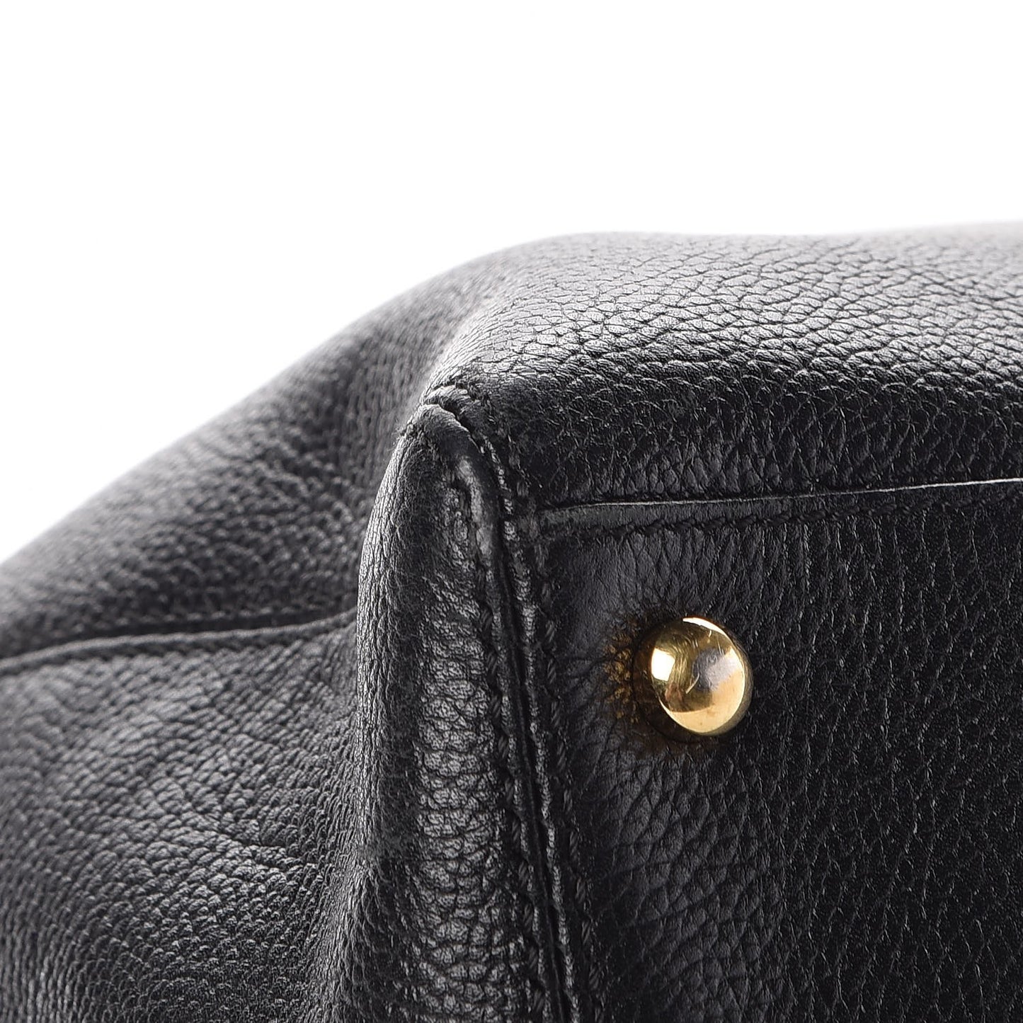 Calfskin Cerf Executive Shopper Tote Black