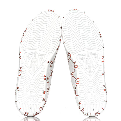 Gucci Calfskin GucciGhost Print Mens Ace Sneakers 9 White Hibiscus Red 4 of 4