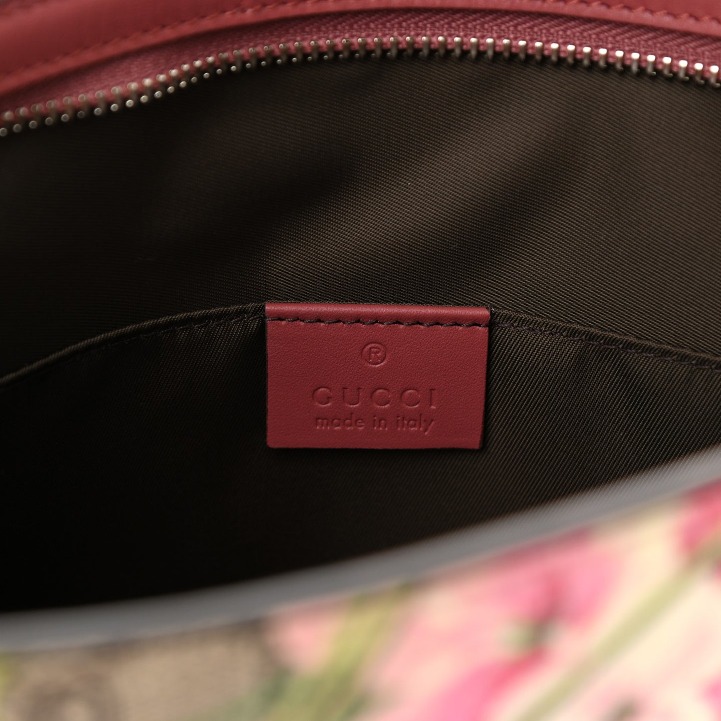 GG Supreme Monogram Blooms Large Cosmetic Case Beige Multicolor Dry Rose