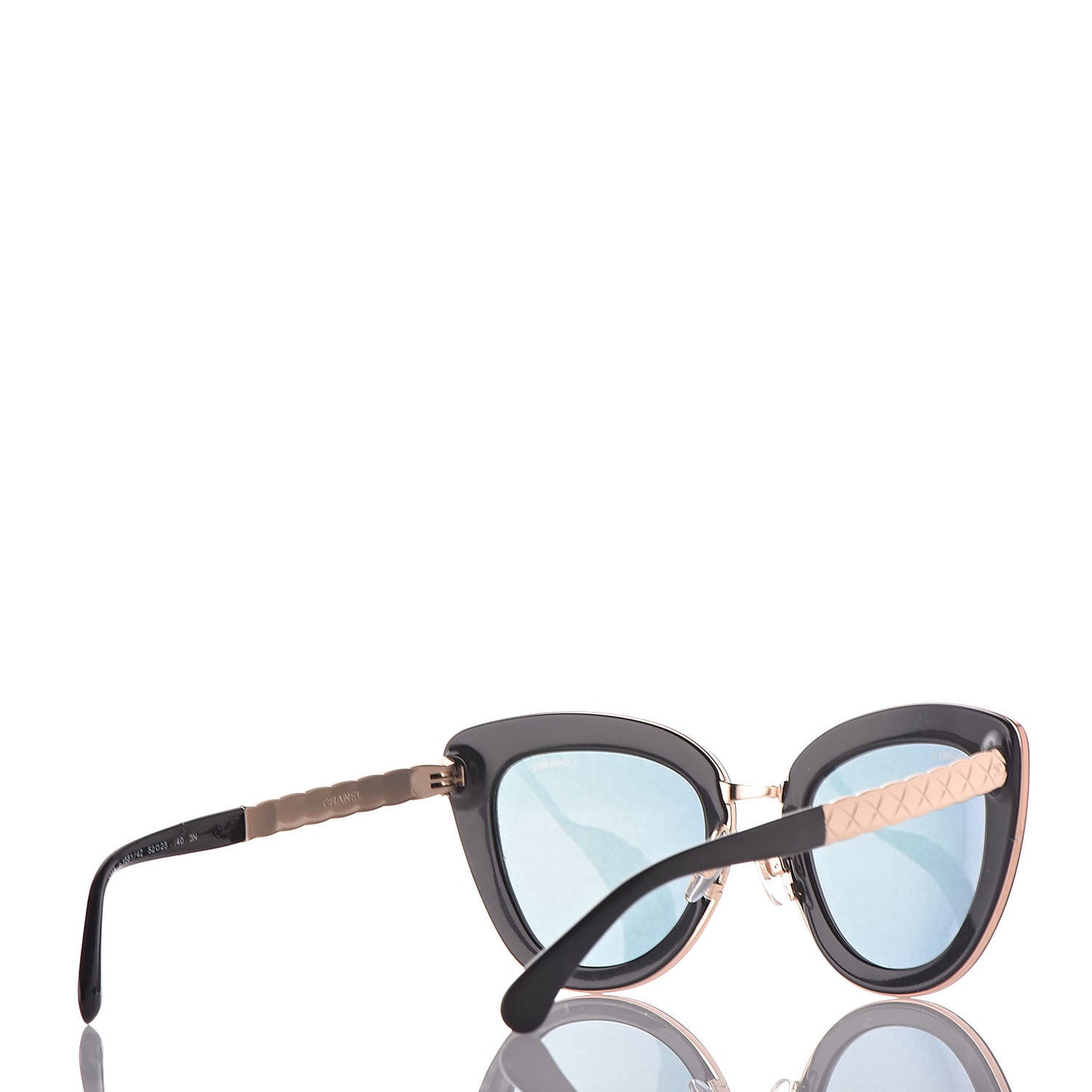 Cat Eye Quilted Sunglasses 5368 Black Pink