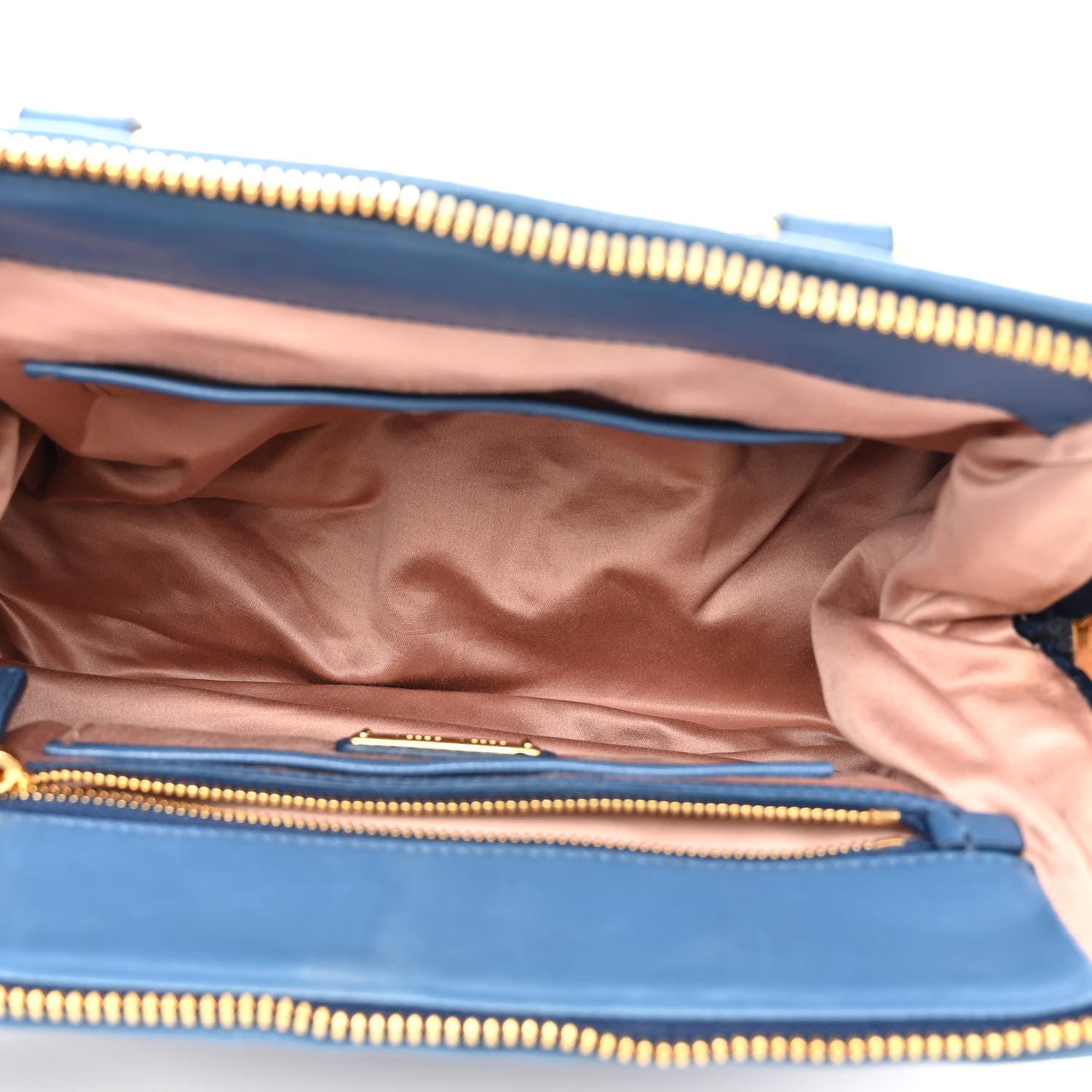 Miu Miu Nappa Matelasse Top Handle Bowler Cobalto 5 of 10