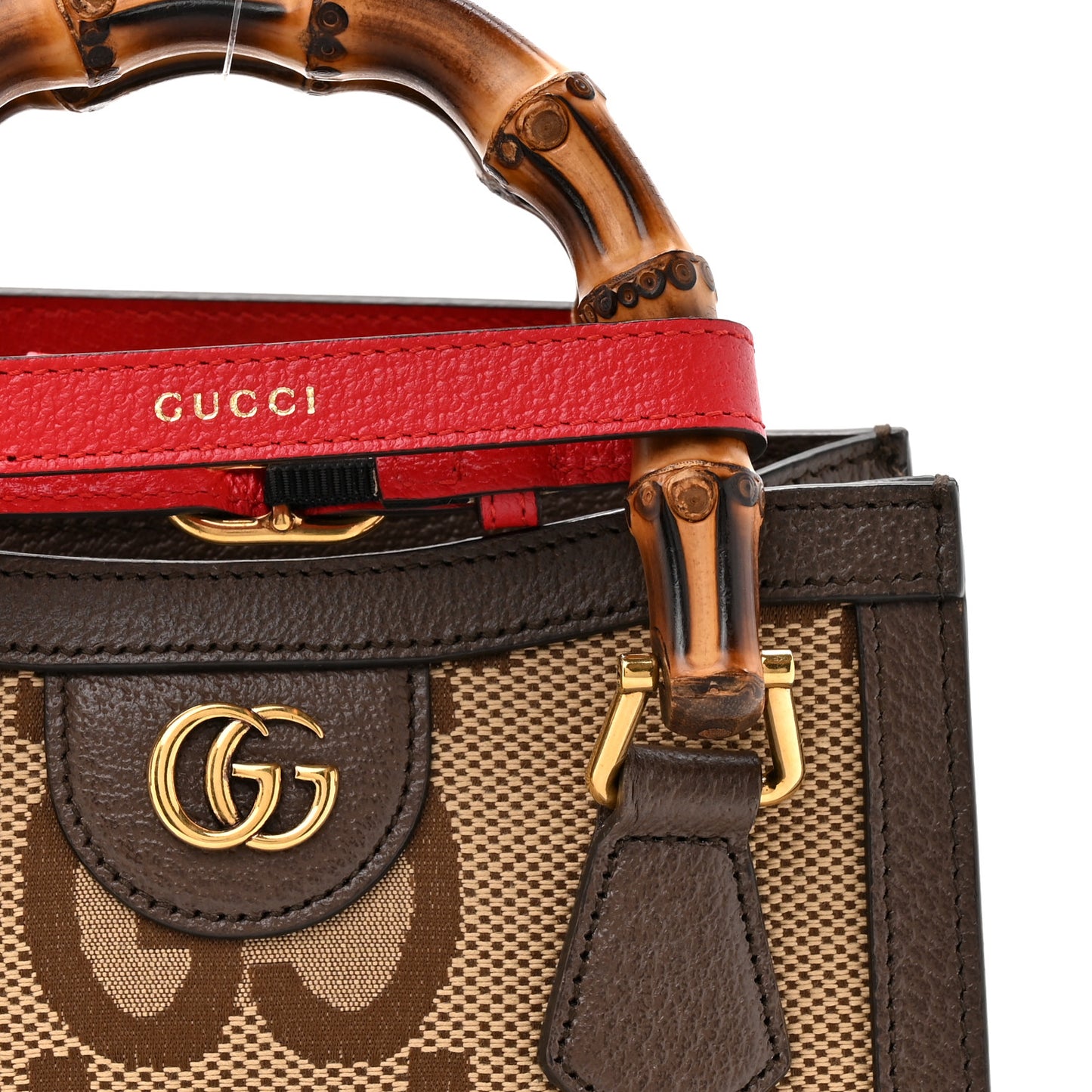 Monogram Jumbo GG Textured Dollar Calfskin Mini Diana Tote Bag Camel Ebony New Acero Pomegranate Red
