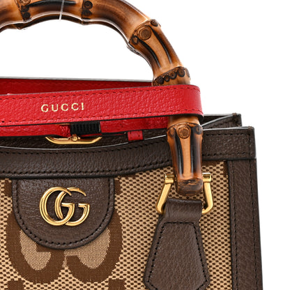 Gucci Monogram Jumbo GG Textured Dollar Calfskin Mini Diana Tote Bag Camel Ebony New Acero Pomegranate Red 8 of 12