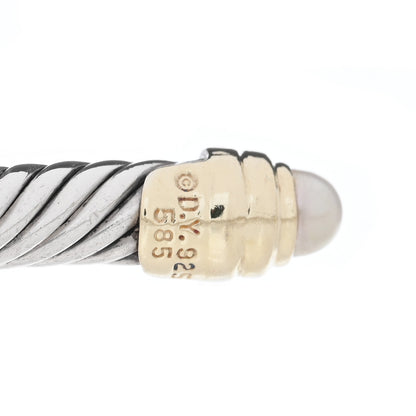 David Yurman Sterling Silver 14K Yellow Gold Pearl 5mm Cable Classics Bracelet 3 of 3