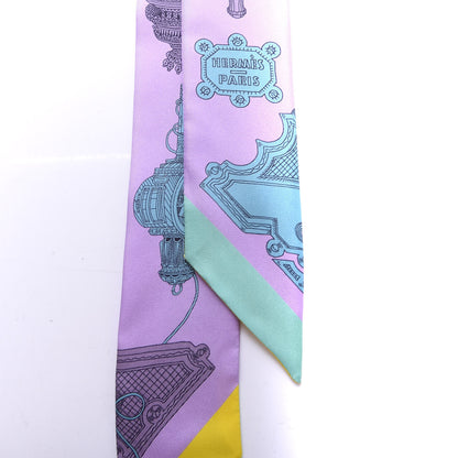 Hermes Silk Merveilleuses Lanternes Twilly Parme Turquoise Kaki 2 of 4