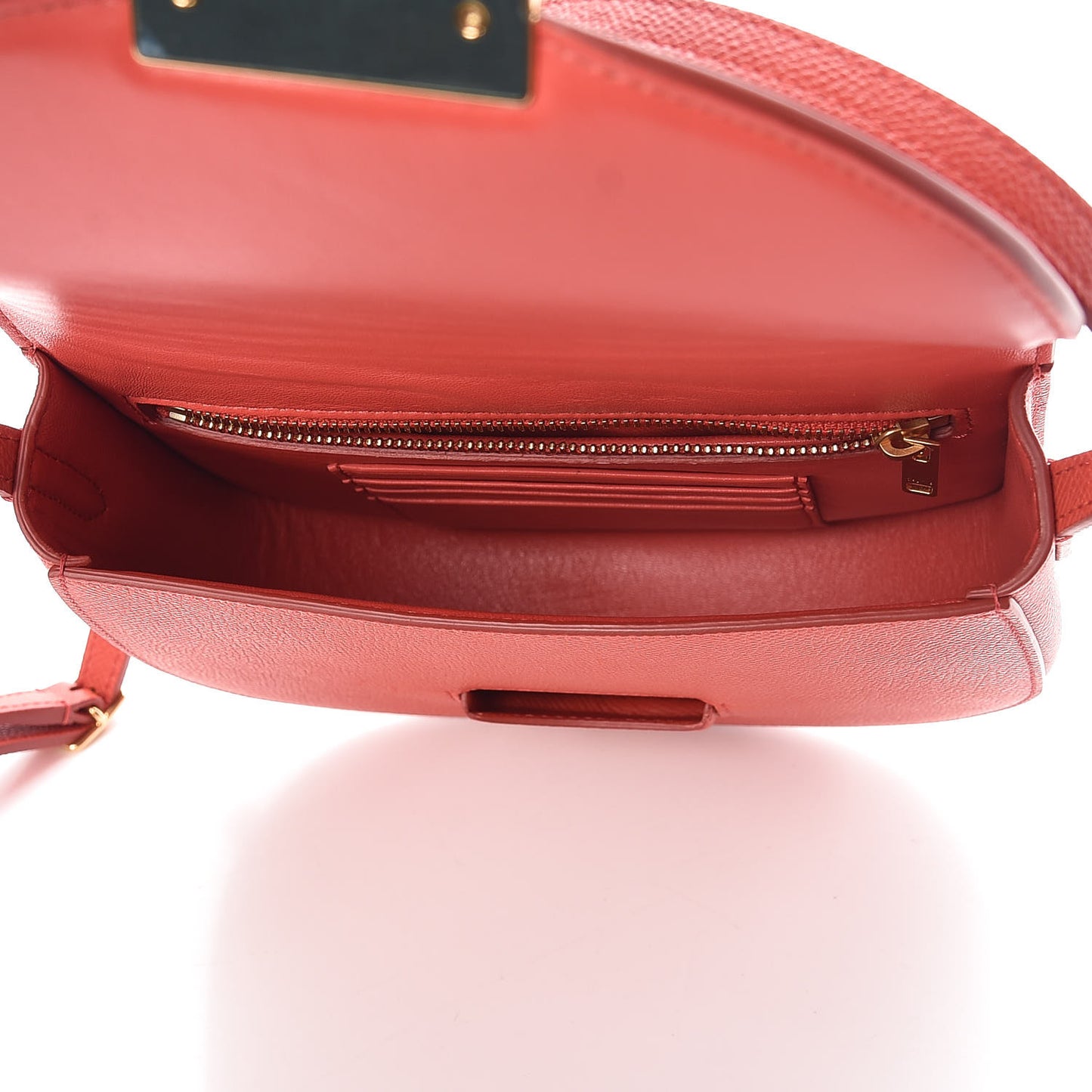 Grained Calfskin Small Trotteur Poppy