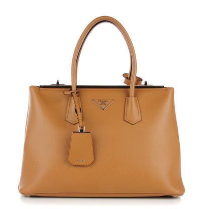 Prada Saffiano Cuir Twin Tote Caramello 1 of 10