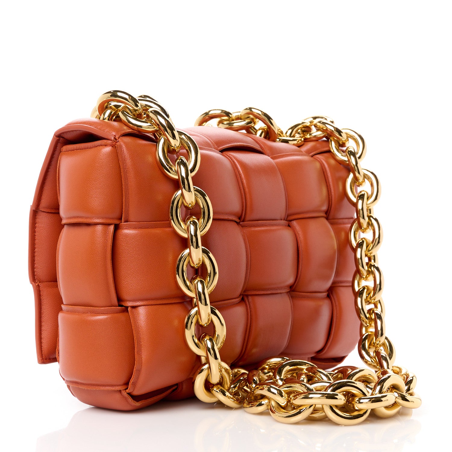Bottega Veneta Lambskin Maxi Intreccio Padded Chain Cassette Crossbody Bag Clay 3 of 12