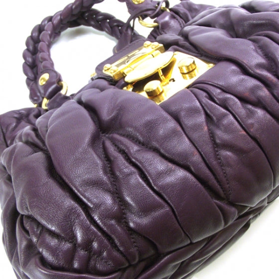 Miu Miu Lambskin Small Matelasse Coffer Purple 5 of 12