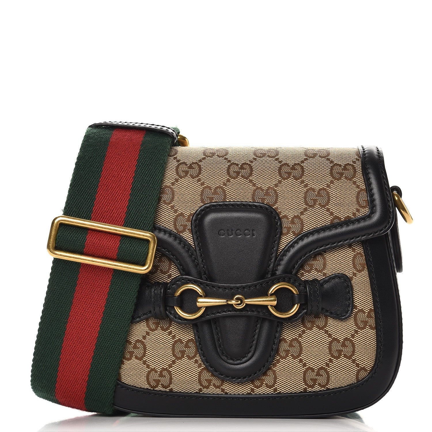 Gucci Monogram Small Lady Web Shoulder Bag Beige Black 1 of 8