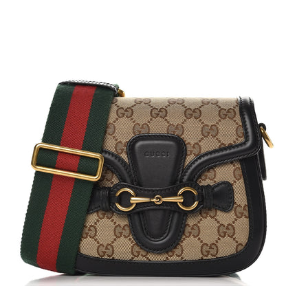 Gucci Monogram Small Lady Web Shoulder Bag Beige Black 1 of 8