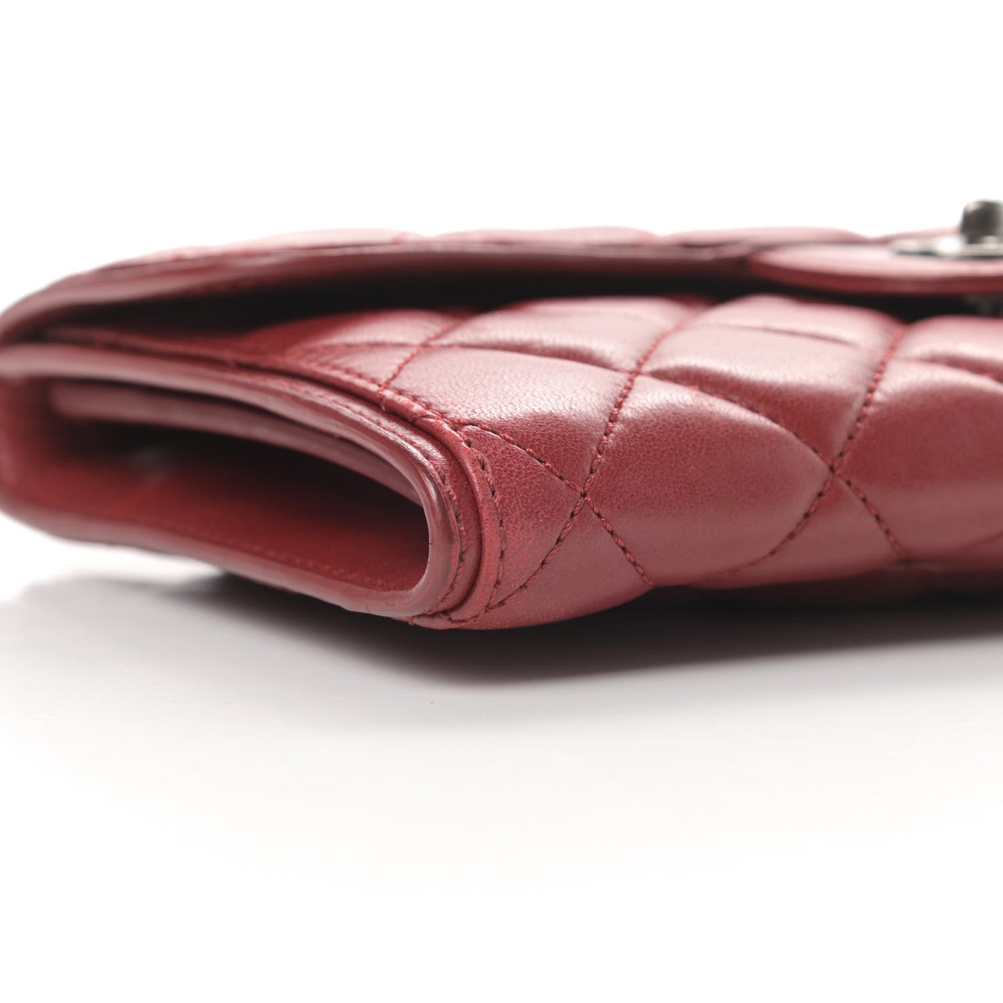 Lambskin Quilted Citizen Zip Flap Red